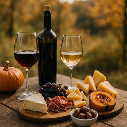 Découvrez les accords vins et mets d'automne lors d'une dégustation en plein air - Image