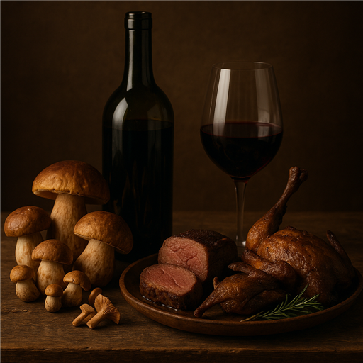 Maridajes de vinos con setas y caza