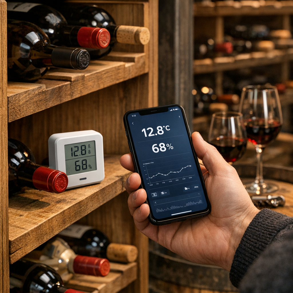Image de l'article : Tutustu Viinikellarin Lämpötilanseurantaan Sovelluksilla: Optimoi Kokoelmasi Helmikuussa - Viniou