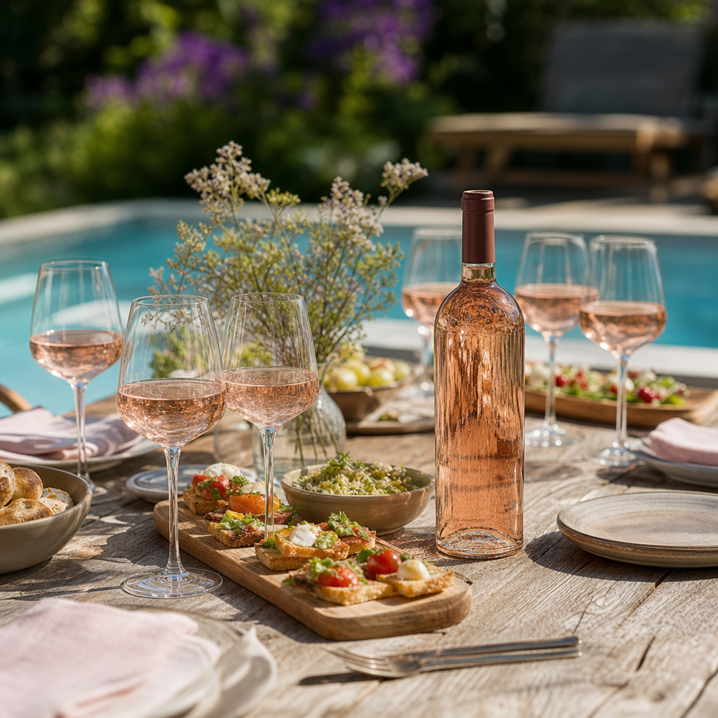 Organiser une dégustation estivale autour des vins rosés et des apéritifs frais - Image