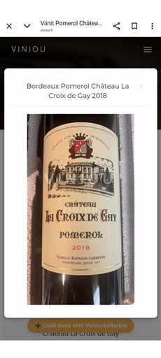 Bordeaux Pomerol Château La Croix de Gay 2018