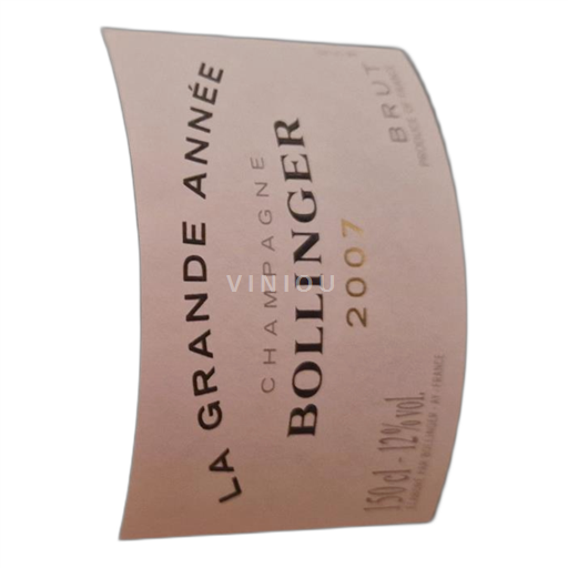 Champagne Bollinger La Grande Année 2007