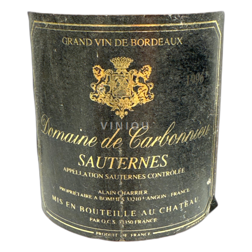 Bordeaux Sauternes Domaine de Carbonnieu 1996