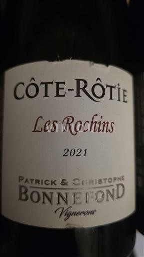 Thung lũng Rhône Côte-rôtie Domaine Bonnefond Les rochins 2021