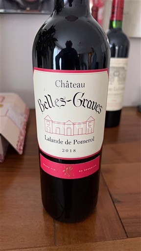Vine Rouge sec Château Belles-Graves 2018 Frankrig Bordeaux Lalande-de-Pomerol AOC