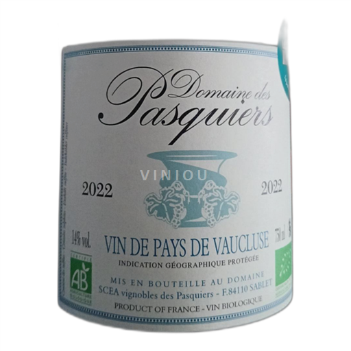 Provenza, bassa valle del Rodano, Corsica Vaucluse Domaine des Pasquiers Vin de Pays de Vaucluse 2022