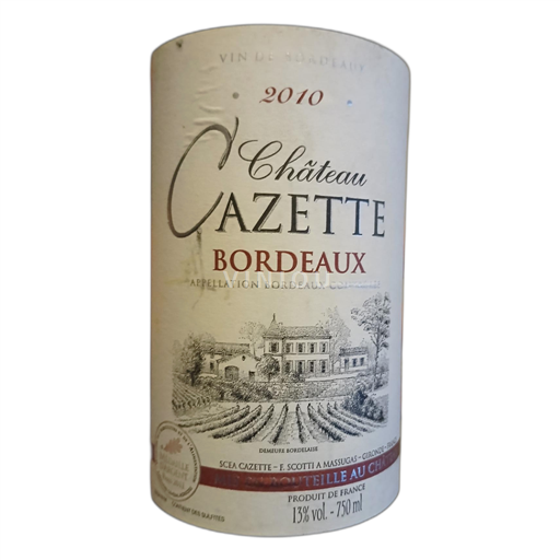 Bordeaux Không được chỉ định Château Gazette 2010
