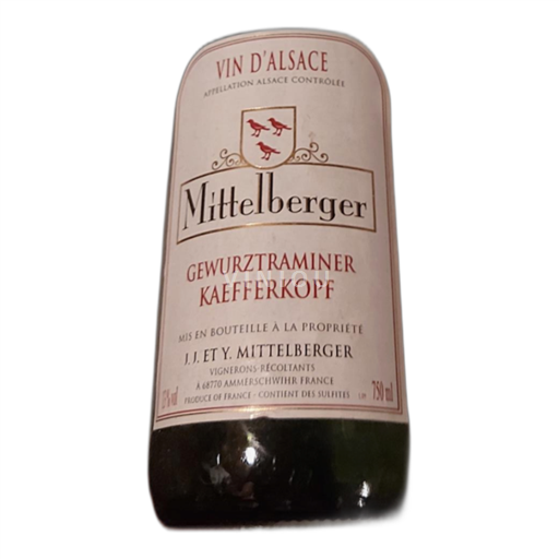Alsace Alsace Grand Cru Mittelberger Ammerschwihr Gewurztraminer Kaefferkopf Icke årgångsbetecknad