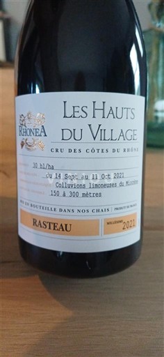Vale do Ródano Rasteau Rhônea Les Hauts du Village 2021