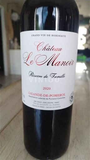 Bordeaux Lalande-de-Pomerol Château Le Manoir Réserve de Famille 2020
