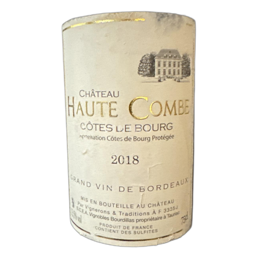 Bordeaux Côtes-de-Bourg Château Haute Combe 2018