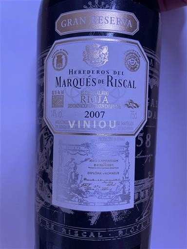 Marques De Rical Rioja Re Wines Rioja Herederos del Marqués de Riscal - Gran Reserva - 2007 ...