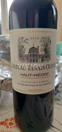 Bordeaux Haut-Médoc Château Tanais Olivier 2018