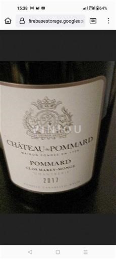 Borgoña Pommard Château de Pommard Clos Marey-Monge 2017