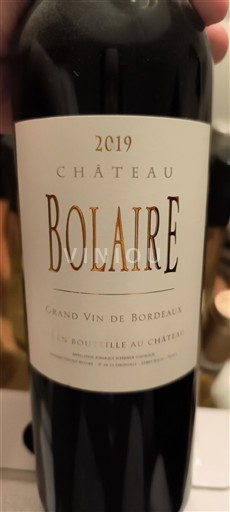 Bordeaux Bordeaux Supérieur Château Bolaire 2019