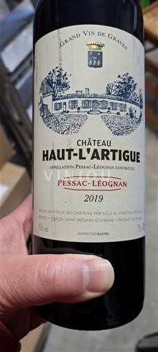 Bordeaux Pessac-Léognan Château Haut-L'Artigue 2019