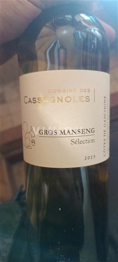 Sudoeste Côtes de Gascogne Domaine des Cassagnoles Gros Manseng Sélection 2023