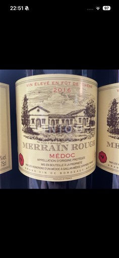 Burdeos Médoc Merrain Rouge 2016