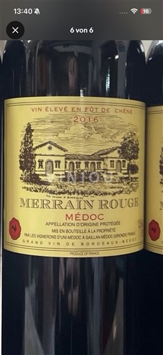Bordeaux Médoc Merrain Rouge 2016