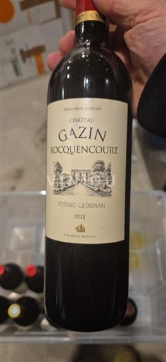 Bordeaux Pessac-Léognan Château Gazin Rocquencourt 2012