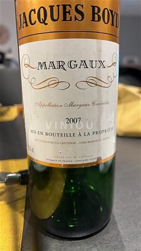 Bordeaux Margaux Jacques Boyd 2007