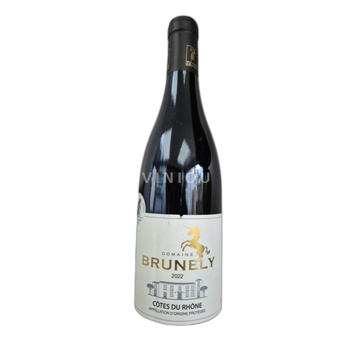 Vin Rouge sec Domaine Brunely 2022 France Vallée du Rhône Côtes-du-rhône AOC