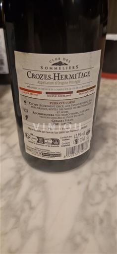 Rhône-dalen Crozes-Hermitage Club des sommeliers 2022