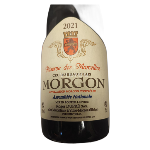 Beaujolais Morgon Domaine des Marcellins reserve Assemblée Nationale 2021