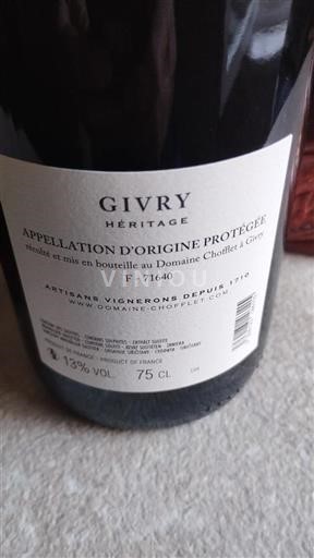 Burgundsko Givry Domaine Chofflet Héritage Neročník