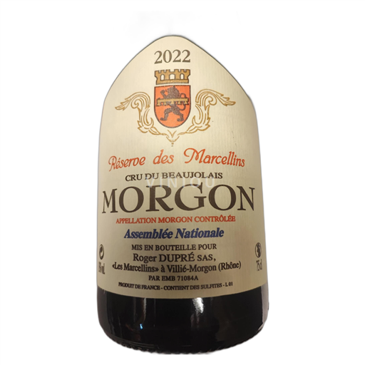 Beaujolais Morgon Domaine des Marcellins reserve Assemblée Nationale 2022