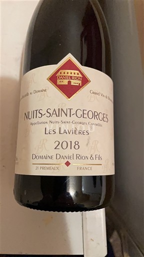 Borgoña Nuits-Saint-Georges Domaine Daniel Rion & Fils Les Lavières 2018