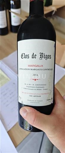 Bordeaux Margaux Clos de Bigos 2018