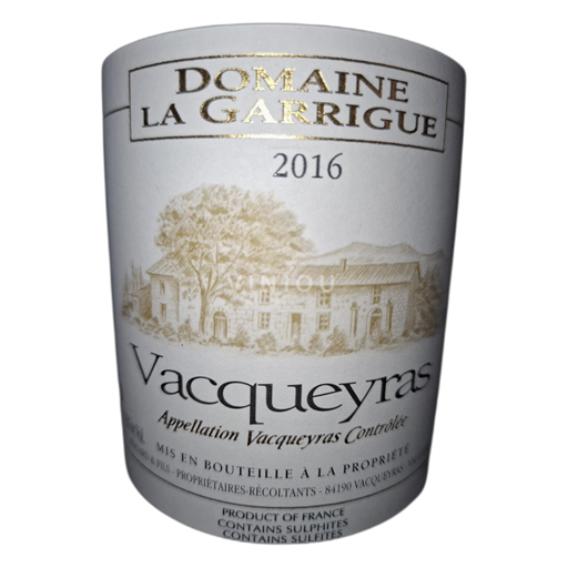 Rhône Valley Vacqueyras Domaine La Garrigue 2016