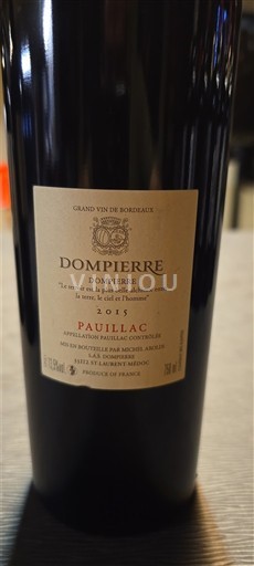 Bordoja Pauillac Dompierre 2015
