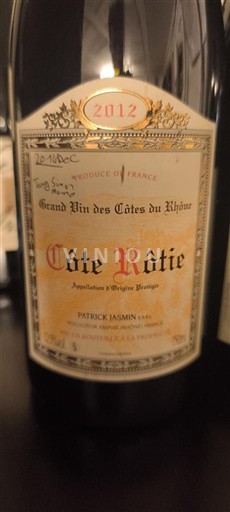 Valle del Rodano Côte-rôtie Patrick Jasmin 2012