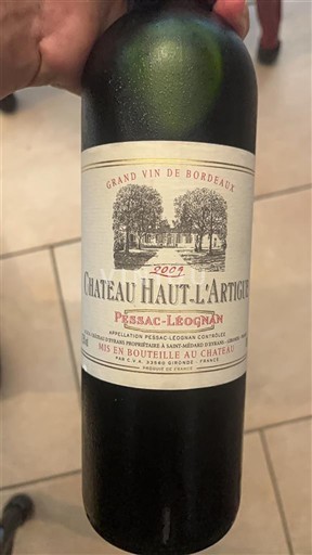 Bordeaux Pessac-Léognan Château Haut-L'Artigue 2004