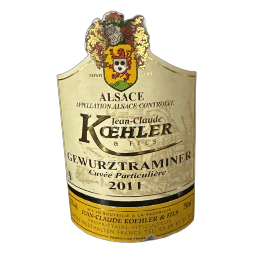 Alsace Gewurztraminer Jean-Claude Koehler & Fils Particulière 2011