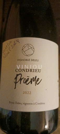 Valle del Ródano Condrieu Vignoble Deleu Proème 2022