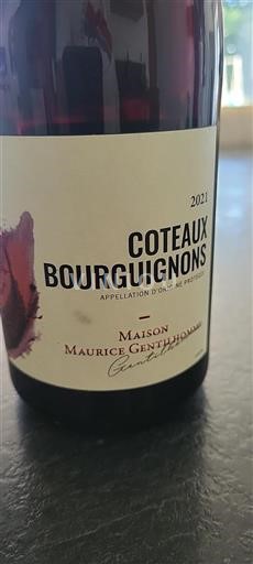 Bourgogne Coteaux bourguignons Maison Maurice Gentilhomme 2021