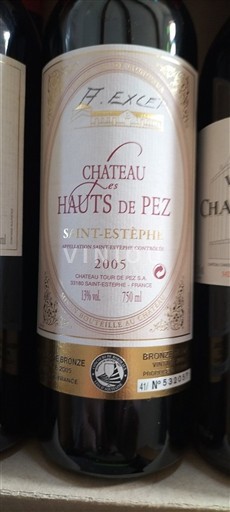 Bordéus Saint-Estèphe Château Les Hauts de Pez 2005