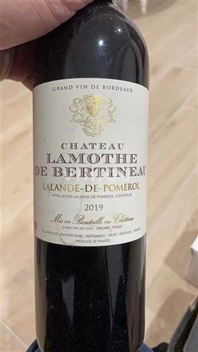 Burdeos Lalande-de-Pomerol Château Lamothe de Bertineau 2019