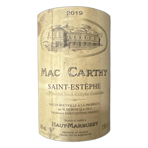 Bordeaux Saint-Estèphe Haut-Marbuzet Mac Carthy 2019