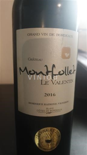 Bordeaux Blaye-Côtes-de-Bordeaux Château Montfollet Le Valentin 2016