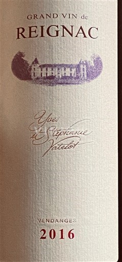 Bordeaux Bordeaux Supérieur Reignac Grand Vin de Reignac 2016
