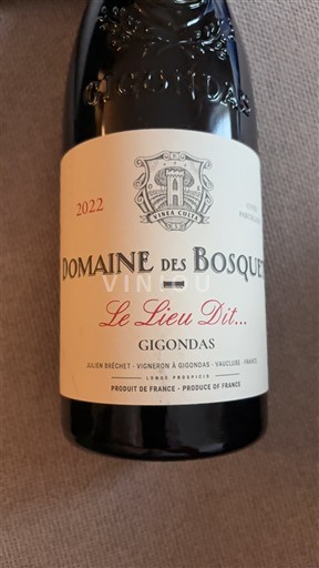 Thung lũng Rhône Gigondas Domaine des Bosquets Le Lieu Dit 2022