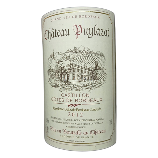 Bordeaux Castillon Côtes de Bordeaux Château Puylazat 2012