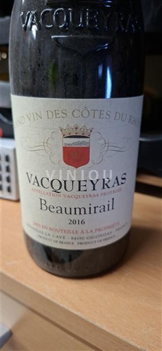 Rhônevallei Vacqueyras Beaumirail 2016
