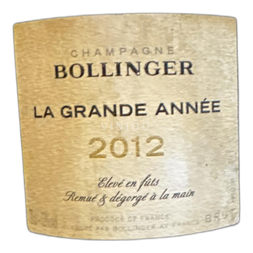 Champaña Champán Bollinger La Grande Année 2012