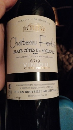 Bordeaux Blaye-côtes-de-bordeaux Château Ferthis Prestige 2019