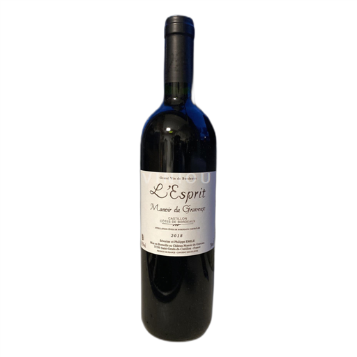 Bordeaux Castillon Côtes de Bordeaux Manoir du Gravoux L'Esprit 2018